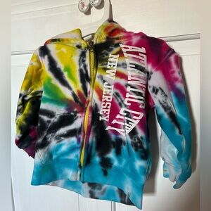 Atlantic City New Jersey Fleece Tie Dye Zip up Hoodie